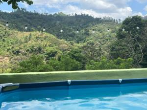 兰金CARIBbEAN Paradise Hotel的可以看到山景的游泳池