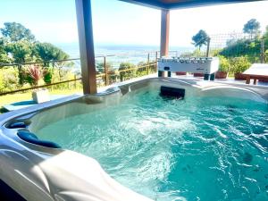 The swimming pool at or close to Villa Olympia Pool Sea View Mountains Lake Nature Sleeps 8 Air Conditioning Wi-Fi