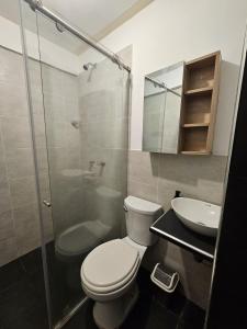 Ένα μπάνιο στο Central Campestre Apartment