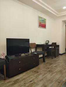 Televiisor ja/või meelelahutuskeskus majutusasutuses Boutique Living Hotel