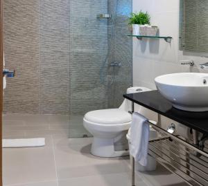 Koupelna v ubytování Hotel Aladino