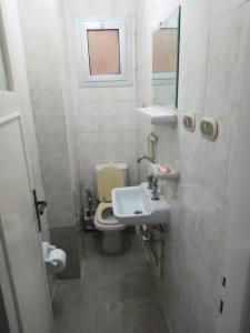 a small bathroom with a sink and a toilet at Gadou Rooms -Private & Shared Stays in Port Said Best Location in Port Said