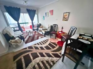 an aerial view of a living room at Gadou Rooms -Private & Shared Stays in Port Said Best Location in Port Said