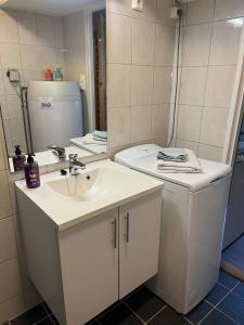 Ένα μπάνιο στο Leilighet i Lillehammer med gratis parkering