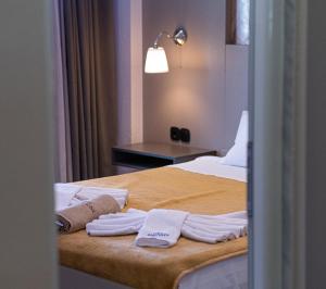 Ένα ή περισσότερα κρεβάτια σε δωμάτιο στο Hotel Dionysos Polichrono