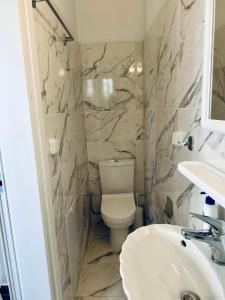 a bathroom with a toilet and a sink at Boutique Village in Leipsoi +11 photos