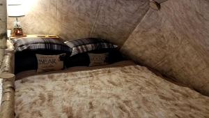 Ένα ή περισσότερα κρεβάτια σε δωμάτιο στο Romantic Glamping Dome in the Catskill Mountains near Woodstock, New York