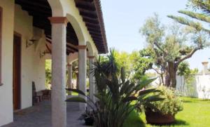 un porche de una casa con una planta en un patio en Sa Crannaccia, en Cabras 9 fotos más