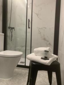 Koupelna v ubytování Hotel DL Urban