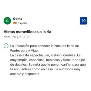 uno screenshot di un cellulare con un messaggio di testo di Covelodge - Piso a pocos metros de la playa a Pontevedra Altre 37 foto