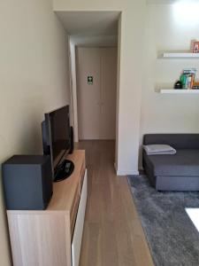 Uma TV ou centro de entretenimento em Alojamento Calypso