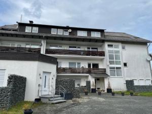 a large white house with a lot of windows at Apartment Nikki in Medebach