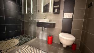 Kúpeľňa v ubytovaní Alpin-Check-in + 37 fotografií