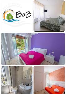 un collage di foto di una camera con letto e bagno di A CASA DI MARCO Salerno CENTRO a Salerno
