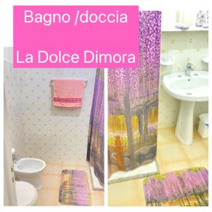 a bathroom with a toilet and a sink at La dolce dimora in Alessano