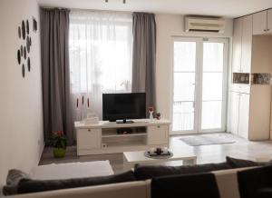 TV a/nebo společenská místnost v ubytování Apartman „Bernarda”