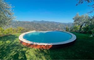ドルチェアックアにある3 Bedroom Amazing Home In Dolceacquaの草の木の庭の中にあるスイミングプール +19枚の写真