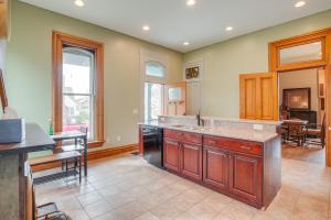a kitchen with a sink and a counter at Family Home Near Franklin Historic District in Franklin +22 photos