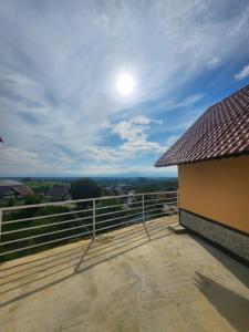 a view from the deck of a house at Hotel Porto dos Milagres in Aparecida