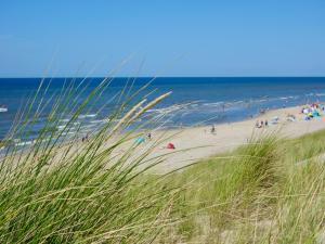 plaża z wieloma osobami w wodzie w obiekcie Apartment in Petten near the Beach w mieście Petten