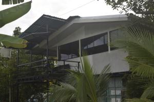 a modern house with a glass facade at Coconut Lodge Maluhia in Pavones