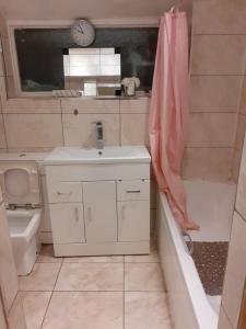 a bathroom with a sink and a tub and a shower at The Gordons in Gillingham +16 photos
