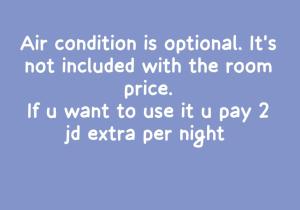 an image of a line of text with the words air conditionation is optional at Rooftop one room غرفه نوم فقط in Amman
