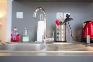 a kitchen counter with a sink with a sink at Sweet Home Dijon Nodot in Dijon