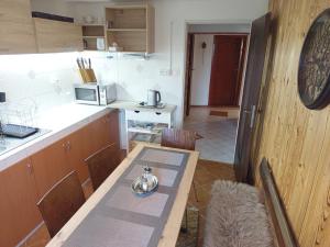 Kuchyň nebo kuchyňský kout v ubytování Apartmán Ústie