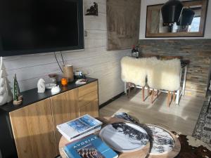 TV a/nebo společenská místnost v ubytování Appartement ambiance chalet Avoriaz