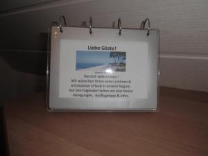Certifikát, hodnocení, plakát nebo jiný dokument vystavený v ubytování Tor zum Darss