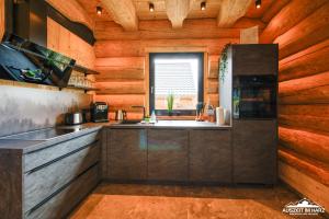 Η κουζίνα ή μικρή κουζίνα στο Haus 8 Auszeit im Harz - Haus 8 Blockhaus oben