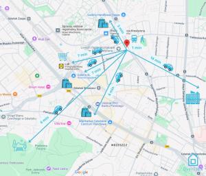 a map of the city of berlin with streets w obiekcie Bay Room -15 Minutes to Gdańsk Old Town & Seaside w Gdańsku +4 zdjęcia