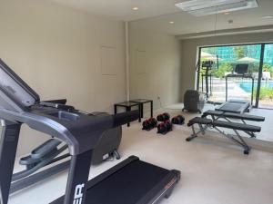 Fitness centrum a/nebo fitness zařízení v ubytování Hotel Rhin Garden