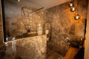 a bathroom with a sink and a mirror at Les Jardins Secrets - Gare & Centre by Apparts Spa Dijon in Dijon