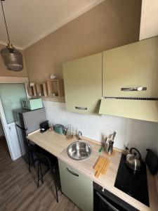 a kitchen with a sink and a counter top at Casa Nico in Rome