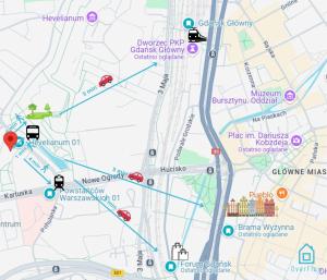 a map of the city of chicago with attractions at Sensational room 10 Min to Old Town Gdańsk,PKP & Shopping Mall in Gdańsk