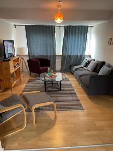 Ruang duduk di Ferienwohnung Likedeeler