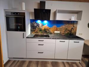 Kuchyň nebo kuchyňský kout v ubytování Ferienwohnung Weissacher
