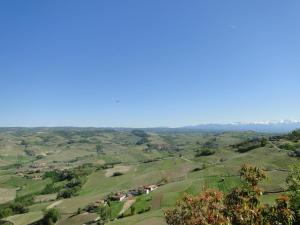 uma vista do topo de uma colina com campos verdes em Di-vinodormire em La Morra