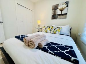 Krevet ili kreveti u jedinici u okviru objekta Sleek And Comfortable Space
