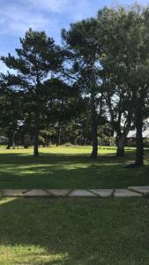 a park with trees and a path in the grass at Caleta Olivia in Mar de Cobo +1 photo