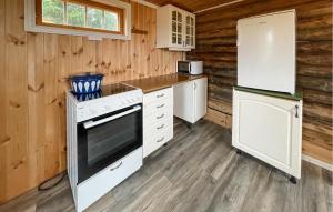una cocina con estufa y refrigerador en 1 Bedroom Nice Home In Åsnes Finnskog, en Bakken