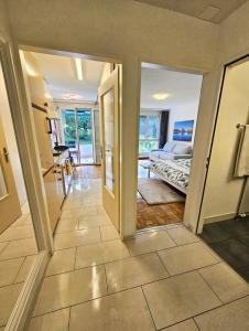 Postel nebo postele na pokoji v ubytování Premium Apartment mit Pilatus Sicht
