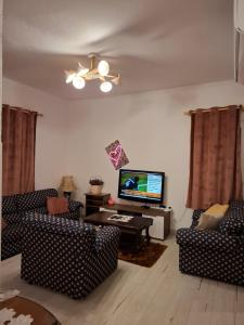 TV in/ali zabaviščno središče v nastanitvi Nio Planet Villa Golem, Durrës