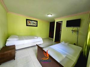 Postel nebo postele na pokoji v ubytování Hotel Phenix