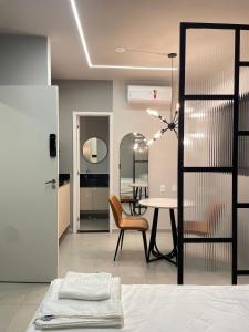 Ένα ή περισσότερα κρεβάτια σε δωμάτιο στο Apartamento com piscina próximo a USP São Carlos