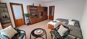 Kuchyň nebo kuchyňský kout v ubytování Apartmány Zelená Hora s velkou zahradou