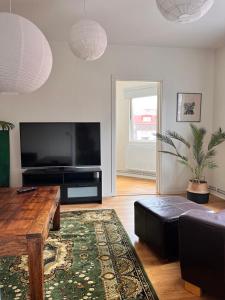 TV a/nebo společenská místnost v ubytování Stor lägenhet i centrala Karlshamn!