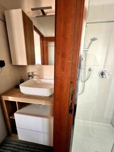 a bathroom with a sink and a shower at Hostpitaly - La quiete in centro in Chivasso +30 photos